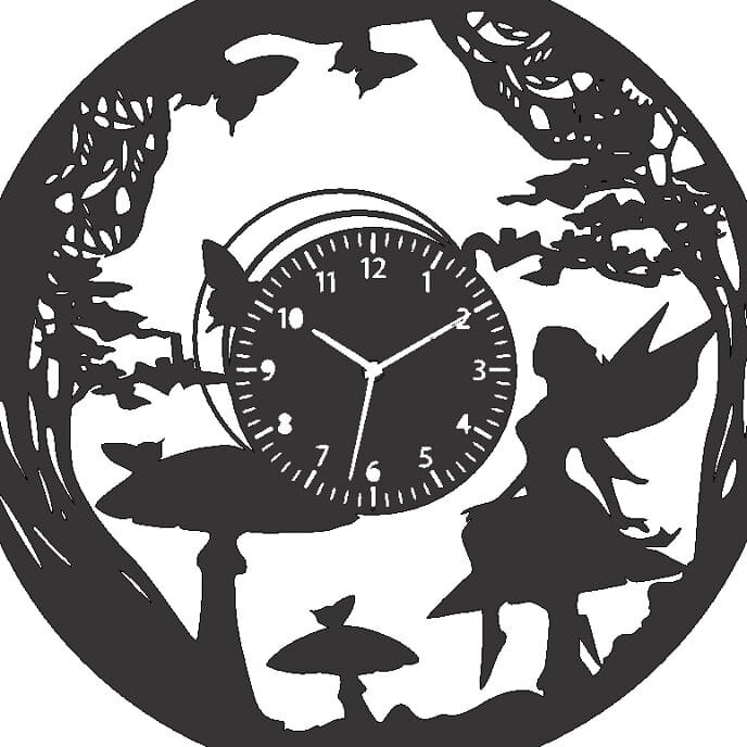 Intra απο ξύλο plywood 3mm-4mm πάχος – ξύλο ρολογιού τοίχου Fairy Vinyl Record 40x45 cm INTRAVECTRY-MY554628