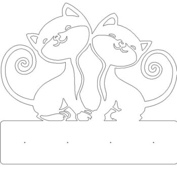 Intra απο ξύλο plywood 3mm-4mm πάχος – ξύλο Cute Cats Key Holder 30x30 cm INTRAVECTRY-MY554633 - Image 2