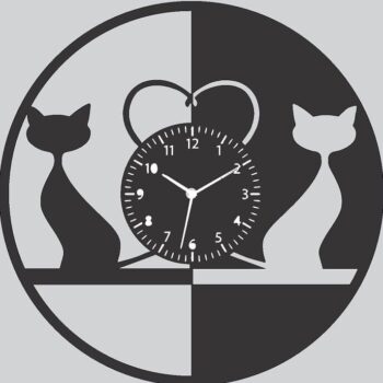 Intra απο ξύλο plywood 3mm-4mm πάχος – ξύλο ρολογιού τοίχου δίσκων Cats Vinyl 20x25 cm INTRAVECTRY-MY554638 - Image 1