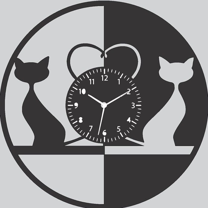 Intra απο ξύλο plywood 3mm-4mm πάχος – ξύλο ρολογιού τοίχου δίσκων Cats Vinyl 20x25 cm INTRAVECTRY-MY554638