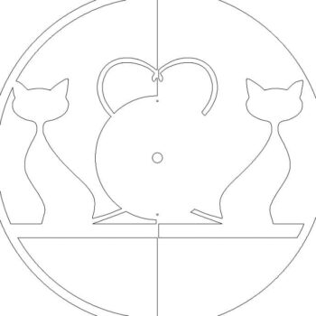 Intra απο ξύλο plywood 3mm-4mm πάχος – ξύλο ρολογιού τοίχου δίσκων Cats Vinyl 20x25 cm INTRAVECTRY-MY554638 - Image 3