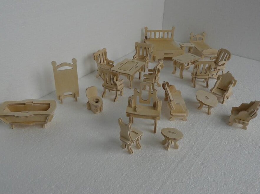 Intra απο ξύλο plywood 3mm-4mm πάχος – ξύλο κιτ επίπλων για κουκλόσπιτο 15x15 cm INTRAVECTRY-MY554644