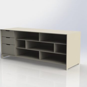 Intra απο ξύλο plywood 3mm-4mm πάχος – Μοντέρνο ξύλο μπουφέ με 4 συρτάρια 45x50 cm INTRAVECTRY-MY554694 - Image 1