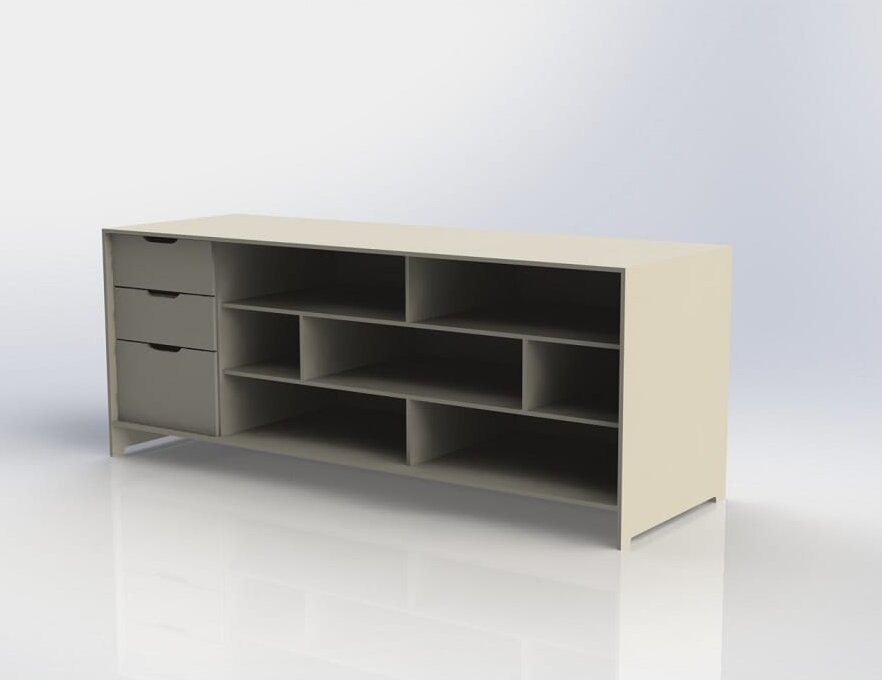 Intra απο ξύλο plywood 3mm-4mm πάχος – Μοντέρνο ξύλο μπουφέ με 4 συρτάρια 45x50 cm INTRAVECTRY-MY554694