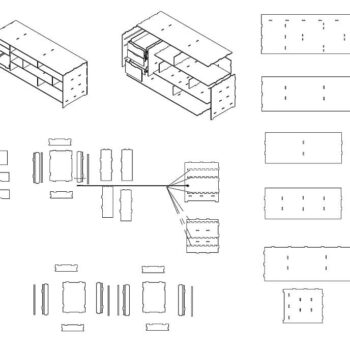 Intra απο ξύλο plywood 3mm-4mm πάχος – Μοντέρνο ξύλο μπουφέ με 4 συρτάρια 45x50 cm INTRAVECTRY-MY554694 - Image 2