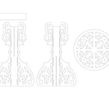 Intra απο ξύλο plywood 3mm-4mm πάχος – Φλοράλ σκαλιστό ξύλο τραπεζιού 25x25 cm INTRAVECTRY-MY554700 - Image 3