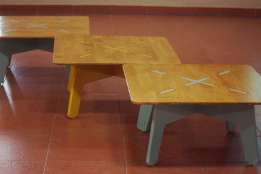 Intra απο ξύλο plywood 3mm-4mm πάχος – ξύλο τετράγωνου χαμηλού τραπεζιού από κόντρα πλακέ 50x60 cm INTRAVECTRY-MY554708