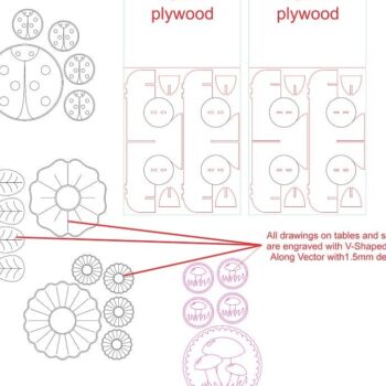 Intra απο ξύλο plywood 3mm-4mm πάχος – ξύλο για παιδιά στρογγυλό τραπέζι και σκαμπό σε εξωτερικό χώρο 12x15 cm INTRAVECTRY-MY554731 - Image 2