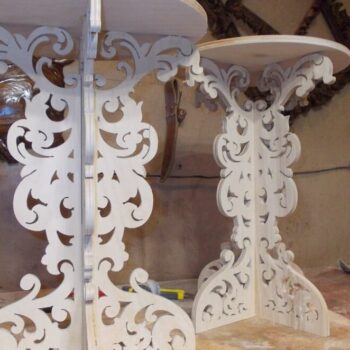 Intra απο ξύλο plywood 3mm-4mm πάχος – ξύλο στρογγυλού τραπεζιού που συμπλέκεται με βάθρο 25x25 cm INTRAVECTRY-MY560229 - Image 2