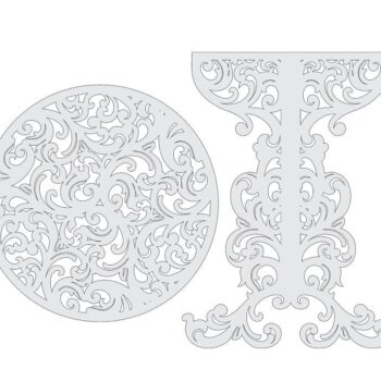 Intra απο ξύλο plywood 3mm-4mm πάχος – ξύλο στρογγυλού τραπεζιού που συμπλέκεται με βάθρο 25x25 cm INTRAVECTRY-MY560229 - Image 3