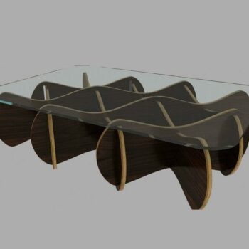 Intra απο ξύλο plywood 3mm-4mm πάχος – Επιτραπέζιο ξύλο γυάλινης κορυφής Ξύλινο σπιράλ 30x30 cm INTRAVECTRY-MY560231 - Image 2