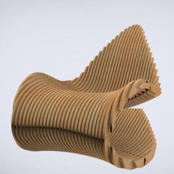 Intra απο ξύλο plywood 3mm-4mm πάχος – Μοναδικό ξύλο παραμετρικής κουνιστή καρέκλας 40x45 cm INTRAVECTRY-MY554772 - Image 2