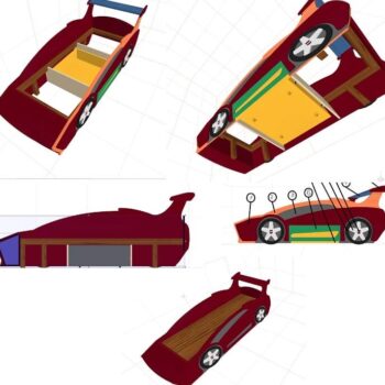 Intra απο ξύλο plywood 3mm-4mm πάχος – Φάκελος κρεβατιού για νήπια Racing Car Ferrari 25x25 cm INTRAVECTRY-MY554789 - Image 3