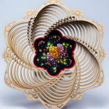 Intra απο ξύλο plywood 3mm-4mm πάχος – Ξύλινη Σπειροειδής Λίμα Μπολ 45x50 cm INTRAVECTRY-MY554797 - Image 1