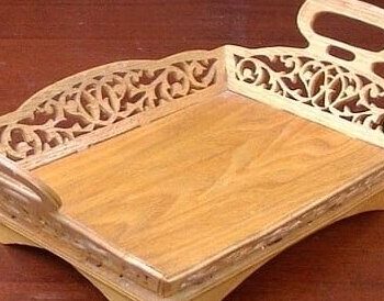 Intra απο ξύλο plywood 3mm-4mm πάχος – Κύλιση Saw Pattern Serving Tray File 15x20 cm INTRAVECTRY-MY559084 - Image 1