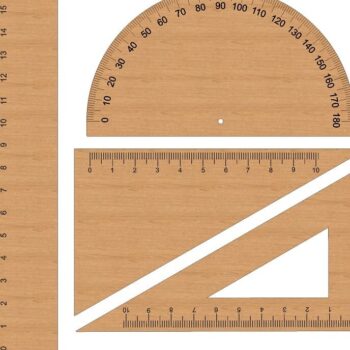 Intra απο ξύλο plywood 3mm-4mm πάχος – ξύλο συνόλου χάρακα μαθηματικής γεωμετρίας 30x35 cm INTRAVECTRY-MY554813 - Image 1