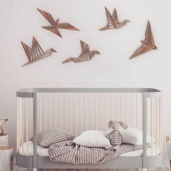 Intra απο ξύλο plywood 3mm-4mm πάχος – Γεωμετρική τέχνη τοίχου Flying Bird για ξύλο Νηπιαγωγείου 20x20 cm INTRAVECTRY-MY554822 - Image 1