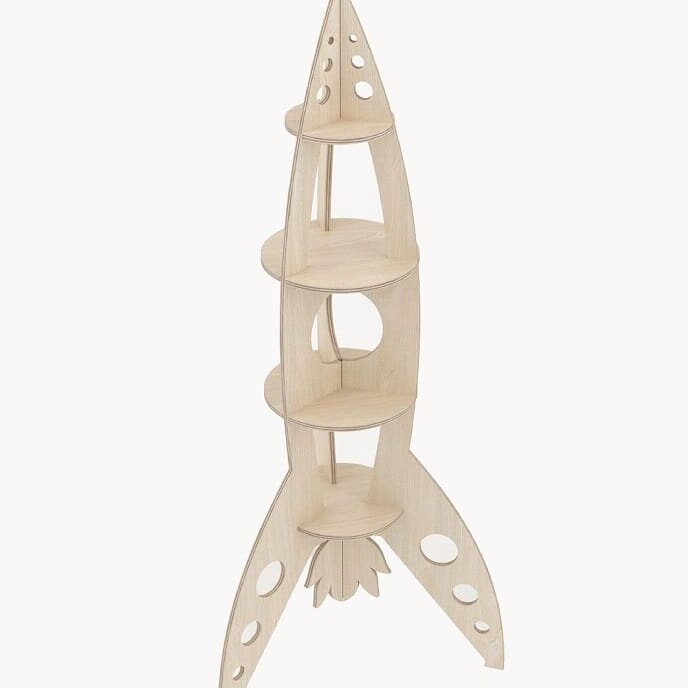 Intra απο ξύλο plywood 3mm-4mm πάχος – ξύλο Rocket Shelf for Kids Room 50x60 cm INTRAVECTRY-MY554844