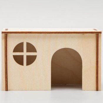 Intra απο ξύλο plywood 3mm-4mm πάχος – Τρωκτικό Σπίτι με Λίμα Επίπεδης Στέγης 40x45 cm INTRAVECTRY-MY554846 - Image 2