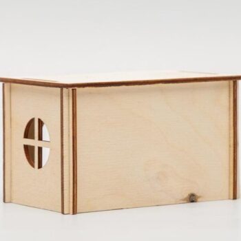 Intra απο ξύλο plywood 3mm-4mm πάχος – Τρωκτικό Σπίτι με Λίμα Επίπεδης Στέγης 40x45 cm INTRAVECTRY-MY554846 - Image 3