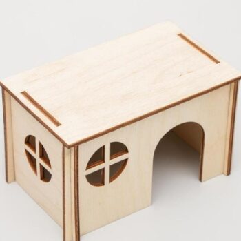 Intra απο ξύλο plywood 3mm-4mm πάχος – Τρωκτικό Σπίτι με Λίμα Επίπεδης Στέγης 40x45 cm INTRAVECTRY-MY554846 - Image 4