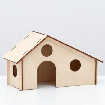 Intra απο ξύλο plywood 3mm-4mm πάχος – ξύλο κόντρα πλακέ Σπίτι για Τρωκτικά 12x15 cm INTRAVECTRY-MY554847 - Image 1