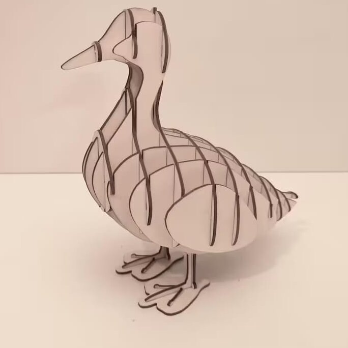 Intra απο ξύλο plywood 3mm-4mm πάχος – Τρισδιάστατο παζλ με ξύλο Ξύλινης πάπιας 12x15 cm INTRAVECTRY-MY561248