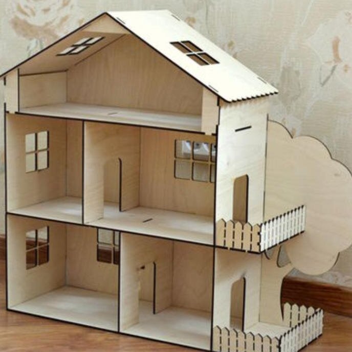 Intra απο ξύλο plywood 3mm-4mm πάχος – ξύλο Barbie Three Story Dreamhouse 30x35 cm INTRAVECTRY-MY554853