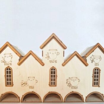 Intra απο ξύλο plywood 3mm-4mm πάχος – ξύλο Πέντε Διαμερισμάτων Tea House 30x35 cm INTRAVECTRY-MY560369 - Image 1