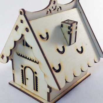 Intra απο ξύλο plywood 3mm-4mm πάχος – ξύλο Χαριτωμένο Μικρό Σπίτι Κηροπήγιο 20x25 cm INTRAVECTRY-MY554860 - Image 2