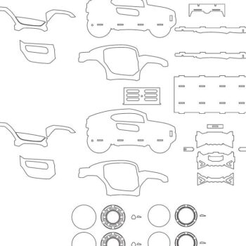 Intra απο ξύλο plywood 3mm-4mm πάχος – ξύλο κρεβατιού Jeep για παιδιά 40x40 cm INTRAVECTRY-MY554864 - Image 3