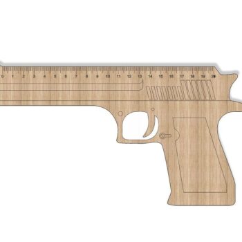 Intra απο ξύλο plywood 3mm-4mm πάχος – ξύλο χάρακα σε σχήμα πιστολιού 30x35 cm INTRAVECTRY-MY554875 - Image 2