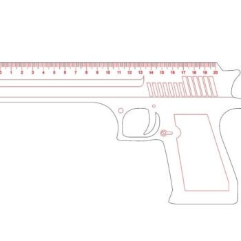 Intra απο ξύλο plywood 3mm-4mm πάχος – ξύλο χάρακα σε σχήμα πιστολιού 30x35 cm INTRAVECTRY-MY554875 - Image 3