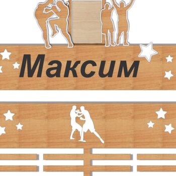 Intra απο ξύλο plywood 3mm-4mm πάχος – Κρεμάστρα μετάλλων Kickboxing με ξύλο κορνίζας 25x30 cm INTRAVECTRY-MY554883 - Image 1