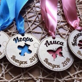 Intra απο ξύλο plywood 3mm-4mm πάχος – ξύλο Μεταλλίων Αποφοίτησης Νηπιαγωγείου με δύο επίπεδα 15x15 cm INTRAVECTRY-MY558012 - Image 2