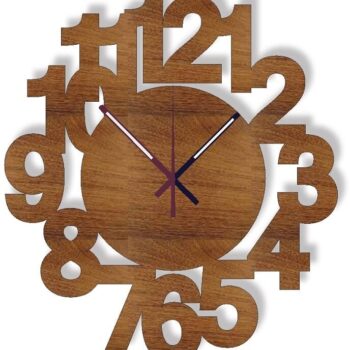 Intra απο ξύλο plywood 3mm-4mm πάχος – ξύλο ρολογιού τοίχου με μεγάλους αριθμούς 15x20 cm INTRAVECTRY-MY561026 - Image 3