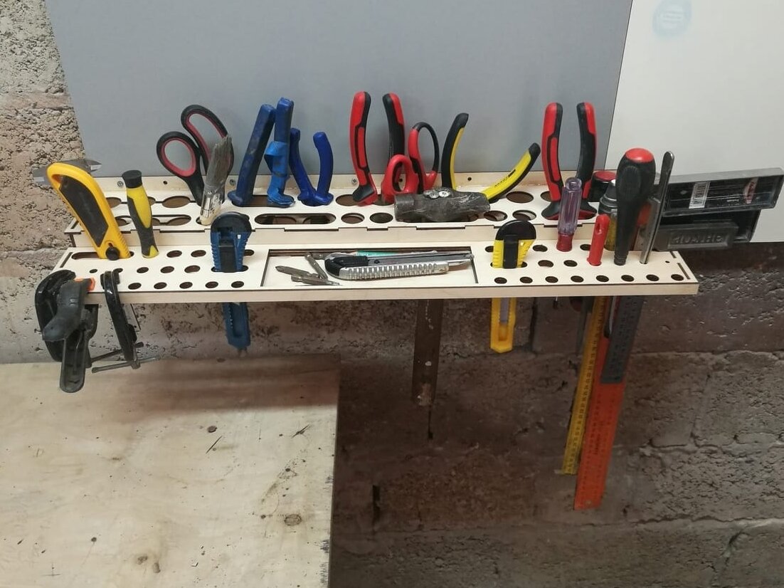 Intra απο ξύλο plywood 3mm-4mm πάχος – Επιτοίχιο ξύλο ραφιού εργαλείων 40x45 cm INTRAVECTRY-MY559165