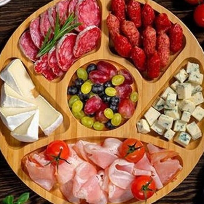 Intra απο ξύλο plywood 3mm-4mm πάχος – ξύλο Δίσκου δώρου με στρογγυλά καρύδια έξι ενοτήτων 50x60 cm INTRAVECTRY-MY559088