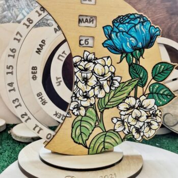 Intra απο ξύλο plywood 3mm-4mm πάχος – Αιώνιο ξύλο ημερολογίου με χαραγμένο λιλά 30x30 cm INTRAVECTRY-MY554921 - Image 2