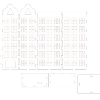 Intra απο ξύλο plywood 3mm-4mm πάχος – ξύλο Tall Storeys Tealight House 15x15 cm INTRAVECTRY-MY554928 - Image 2