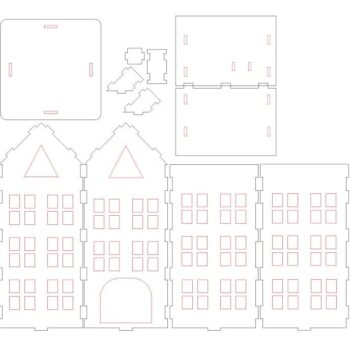 Intra απο ξύλο plywood 3mm-4mm πάχος – ξύλο φαναριού κεριών Main Street City House 40x45 cm INTRAVECTRY-MY554929 - Image 3