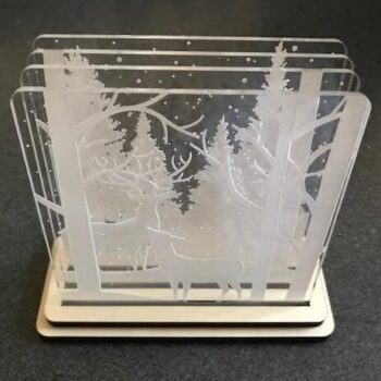 Intra απο ξύλο plywood 3mm-4mm πάχος – ξύλο ακρυλικής λάμπας Coaster Shadow Box Winter Scene 40x40 cm INTRAVECTRY-MY554931 - Image 1