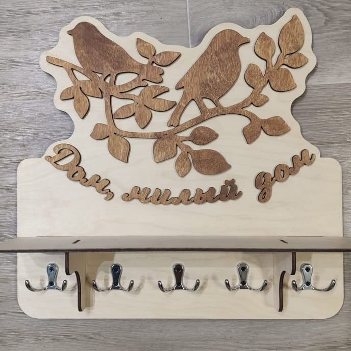 Intra απο ξύλο plywood 3mm-4mm πάχος – ξύλο Two Birds Key Holder 50x60 cm INTRAVECTRY-MY557573