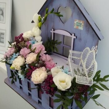 Intra απο ξύλο plywood 3mm-4mm πάχος – ξύλο καλαθιού από κόντρα πλακέ House for Flowers 20x25 cm INTRAVECTRY-MY554967 - Image 1