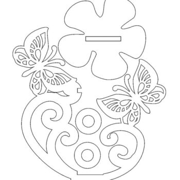 Intra απο ξύλο plywood 3mm-4mm πάχος – Λίμα βάσης βάζου πεταλούδα με δοκιμαστικό σωλήνα λουλουδιών 40x40 cm INTRAVECTRY-MY554969 - Image 2