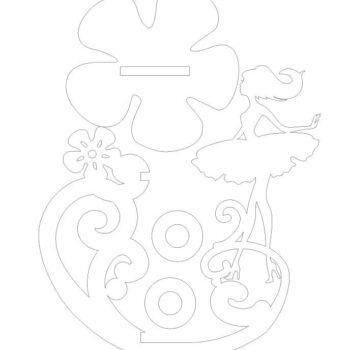 Intra απο ξύλο plywood 3mm-4mm πάχος – Κορίτσι με Βάζο με δοκιμαστικό σωλήνα λουλουδιών 30x30 cm INTRAVECTRY-MY554971 - Image 2