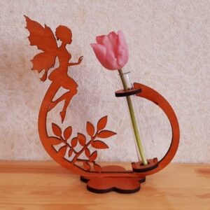 Intra απο ξύλο plywood 3mm-4mm πάχος – ξύλο βάσης βάζου δοκιμαστικού σωλήνα Angel Flower 40x40 cm INTRAVECTRY-MY554972