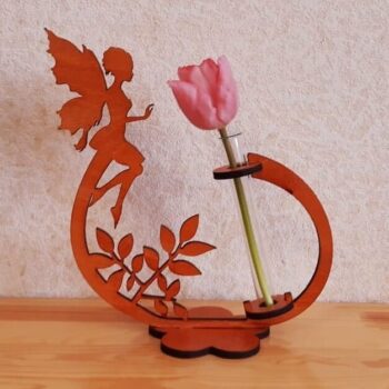 Intra απο ξύλο plywood 3mm-4mm πάχος – ξύλο βάσης βάζου δοκιμαστικού σωλήνα Angel Flower 40x40 cm INTRAVECTRY-MY554972 - Image 1