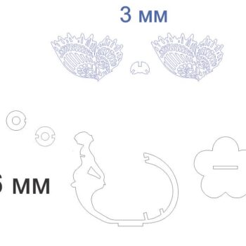 Intra απο ξύλο plywood 3mm-4mm πάχος – Κόντρα πλακέ Angel Wings Flower Tube Stand File 35x40 cm INTRAVECTRY-MY554973 - Image 2