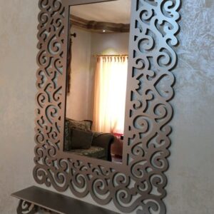 Intra απο ξύλο plywood 3mm-4mm πάχος – Κορνίζα καθρέφτη μπάνιου με λίμα ραφιού 40x45 cm INTRAVECTRY-MY554986